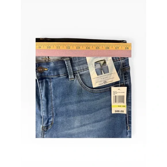 Curve Appeal Womens 18W High Rise Skinny Jeans Comfort Waist Blue Denim NEW - Picture 5 of 8